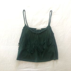 Soprano Women’s Fringe Crop Top Green Size Medium